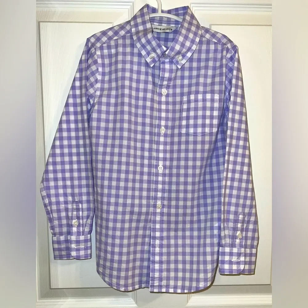 JANIE AND JACK LINEN COTTON BUTTON SHIRT 5 (BUNDLE OF 2)